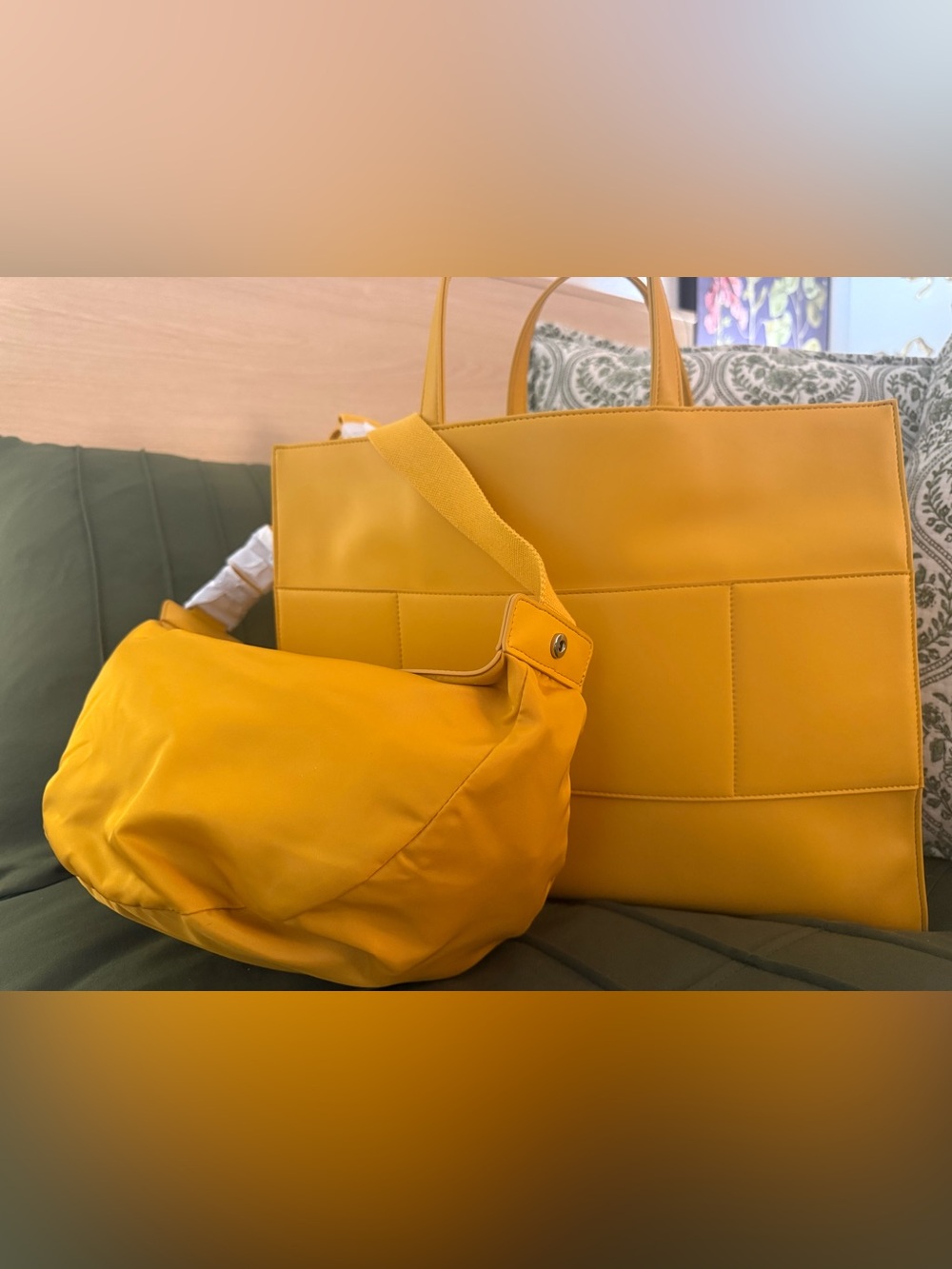 Carla Rockmore Yellow Women’s Tote and Shoulder Bag Set - Stylish Everyday Carry